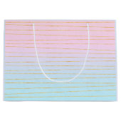 Roze Blauwe Ombre met Gouden Lijnen Groot Cadeauzakje (Voorkant)