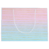 Roze Blauwe Ombre met Gouden Lijnen Groot Cadeauzakje (Achterkant)