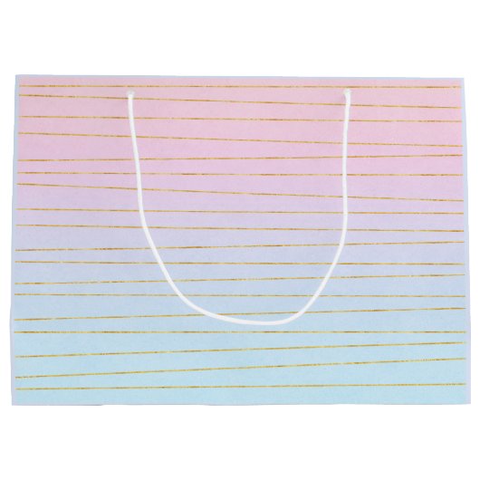 Roze Blauwe Ombre met Gouden Lijnen Groot Cadeauzakje (Achterkant)