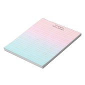 Roze Blauwe Ombre met Gouden Lijnen Notitieblok (Linkerzijde)