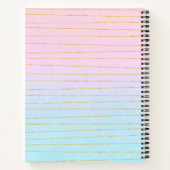 Roze Blauwe Ombre met Gouden Lijnen Notitieboek (Achterkant)