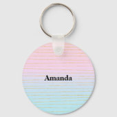 Roze Blauwe Ombre met Gouden Lijnen Sleutelhanger (Achterkant)