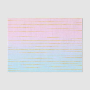 Roze Blauwe Ombre met Gouden Lijnen Tissuepapier