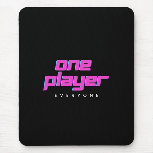 Roze & Blauwe One Player Muismat (Voorkant)