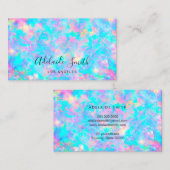 roze blauwe opaalsteen visitekaartje (Voorkant / Achterkant)