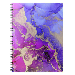 Roze blauwe Paarse Abstracte laptop met Gold Notitieboek