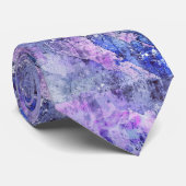 Roze blauwe Paarse Abstracte Waterverf kunst Stropdas (Opgerold)