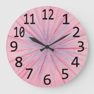 Roze blauwe Paarse bladerwandklok Grote Klok