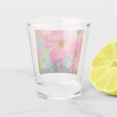 Roze Blauwe Paarse Daisies - Shot Glas (Achterkant)