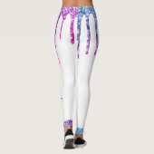 Roze blauwe paarse dripende glitter aangepaste naa leggings (Achterkant)