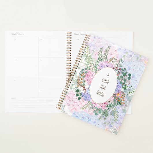 Roze Blauwe paarse Hortensia Arrangement 1 Patroon Planner (Display)