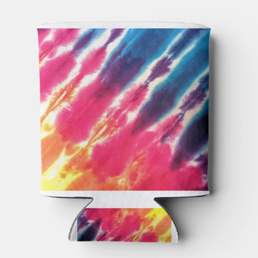 Roze blauwe paarse kleurstof blikjeskoeler (Achterkant)