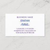 Roze blauwe Paarse moderne Abstracte legante Sjabl Visitekaartje (Achterkant)