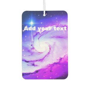 Roze blauwe paarse Nebula Melkweg jouw tekst naam Luchtverfrisser