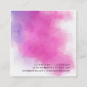 Roze blauwe Paarse professionele moderne Sjabloon Vierkante Visitekaartje (Achterkant)