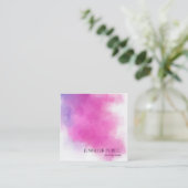 Roze blauwe Paarse professionele moderne Sjabloon Vierkante Visitekaartje (Staand voorkant)