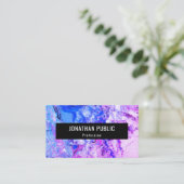 Roze blauwe Paarse Trendy Moderne Abstracte Kunst Visitekaartje (Staand voorkant)