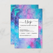  roze blauwe Paarse Waterverf kunst Informatiekaartje (Voorkant / Achterkant)