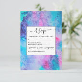  roze blauwe Paarse Waterverf kunst Informatiekaartje (Staand voorkant)