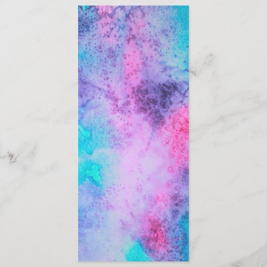 roze blauwe Paarse Waterverf kunst Menu (Achterkant)