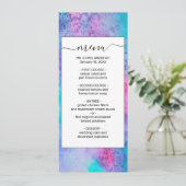 roze blauwe Paarse Waterverf kunst Menu (Staand voorkant)