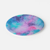 roze blauwe Paarse Waterverf kunst Papieren Bordje (Gekanteld)