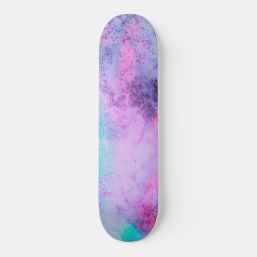  roze blauwe Paarse Waterverf kunst Persoonlijk Skateboard (Voorkant)