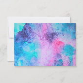  roze blauwe Paarse Waterverf kunst Save The Date (Achterkant)
