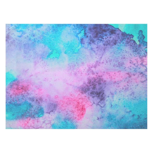  roze blauwe Paarse Waterverf kunst Tafelkleed (Voorkant (Horizontaal))