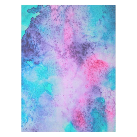  roze blauwe Paarse Waterverf kunst Tafelkleed (Voorkant)