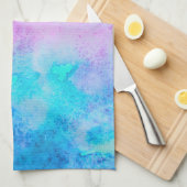 roze blauwe Paarse Waterverf kunst Theedoek (Quarter Fold)