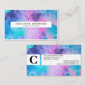  roze blauwe Paarse Waterverf kunst Visitekaartje (Voorkant / Achterkant)