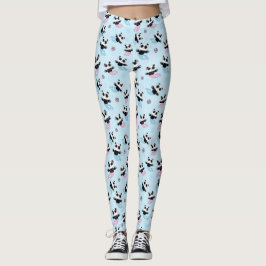 Roze Blauwe Panda Beer Zeemeermin Patroon Leggings