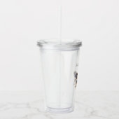 Roze Blauwe Paris Tafel Baguettes Acryl Drinkbeker (Rechts)