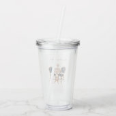 Roze Blauwe Paris Tafel Baguettes Acryl Drinkbeker (Achterkant)