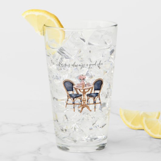 Roze Blauwe Paris Tafel Baguettes Glas (Voorkant ijs)