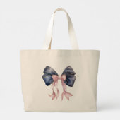 Roze Blauwe Paris Tafel Baguettes Grote Tote Bag (Achterkant)