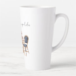 Roze Blauwe Paris Tafel Baguettes Latte Mok
