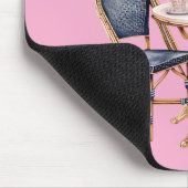 Roze Blauwe Paris Tafel Baguettes Muismat (Hoek)