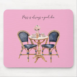 Roze Blauwe Paris Tafel Baguettes Muismat