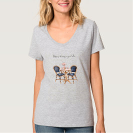 Roze Blauwe Paris Tafel Baguettes T-shirt