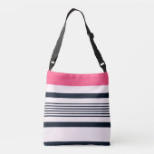 Roze blauwe pastbanden crossbody tas (Achterkant)