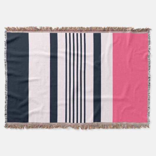 Roze blauwe pastbanden deken (Voorkant)