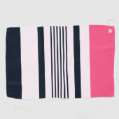 Roze blauwe pastbanden golfhanddoek (Horizontaal)