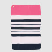 Roze blauwe pastbanden golfhanddoek (Voorkant)
