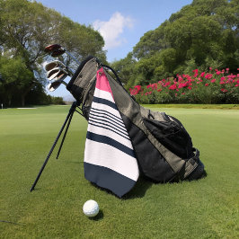 Roze blauwe pastbanden golfhanddoek