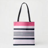 Roze blauwe pastbanden tote bag (Voorkant)