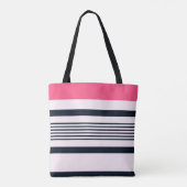 Roze blauwe pastbanden tote bag (Achterkant)