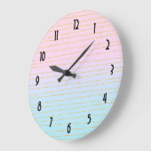 Roze Blauwe Pastel Gradient met Gouden Lijnen Grote Klok (Hoek)