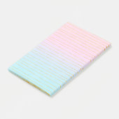 Roze Blauwe Pastel Gradient met Gouden Lijnen Post-it® Notes (Schuin)
